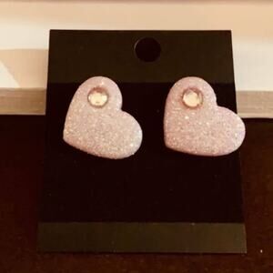 Earrings Handmade pink heart earrings